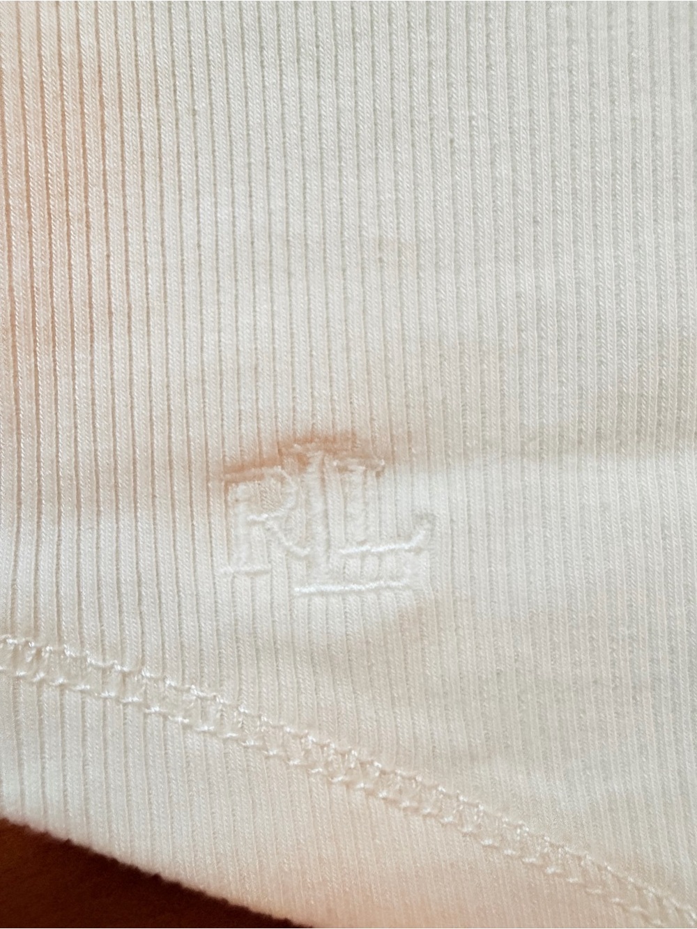 Lauren Ralph Lauren LRL Cream Henley Top Stretch Cotton Slim Fit Size S NWT - Picture 7 of 8